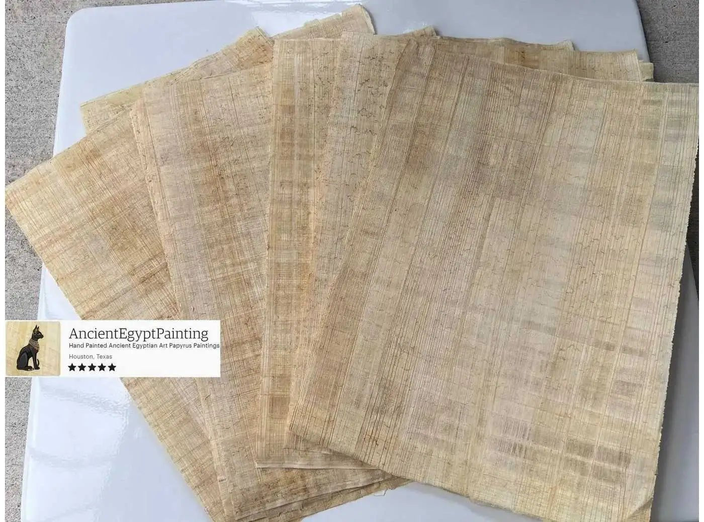 Egyptian Blank Papyrus Handmade Paper Sheets Set of 5-10-20 - Scrapbooking Art Projects Schools - Papyri Old Paper