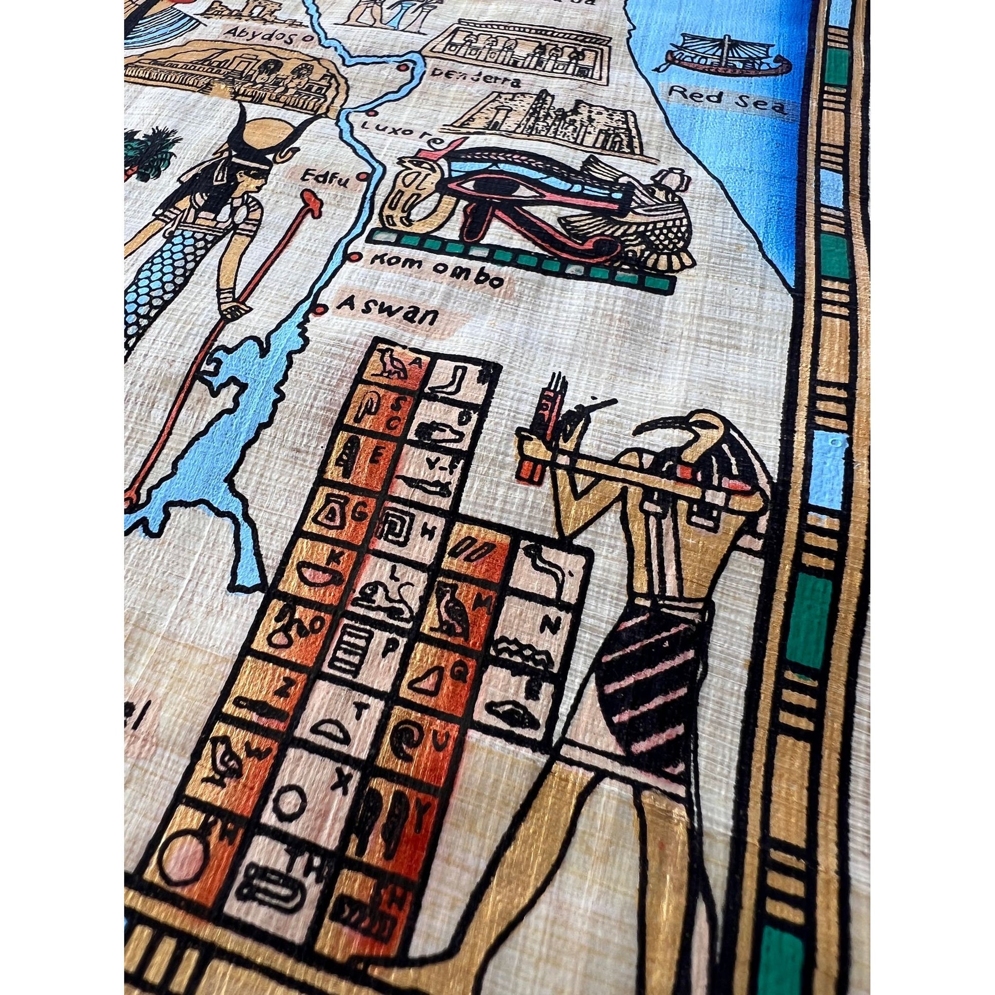 Hand-painted Papyrus Map