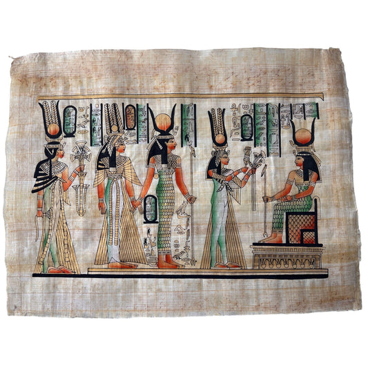 Queen Nefertari Offering Lotus Flowers to The Goddess Isis