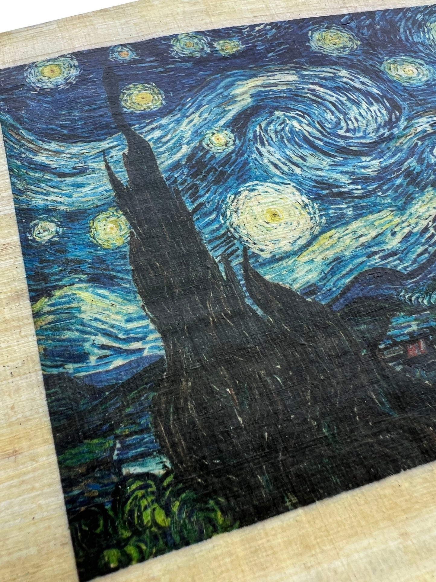 The Starry Night, Saint Rémy by Vincent van Gogh, June 1889, Printing on Egyptian Papyrus