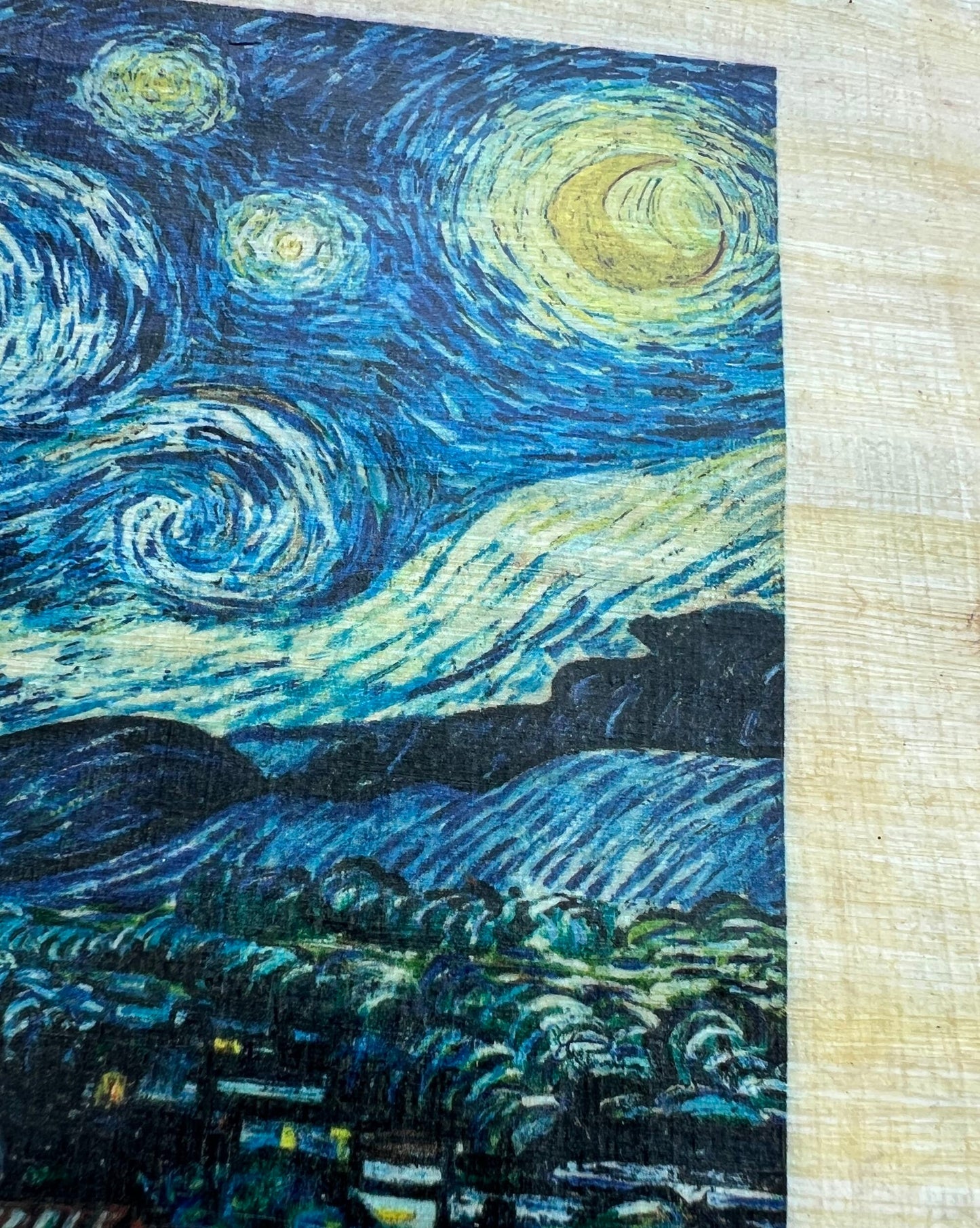 The Starry Night, Saint Rémy by Vincent van Gogh, June 1889, Printing on Egyptian Papyrus