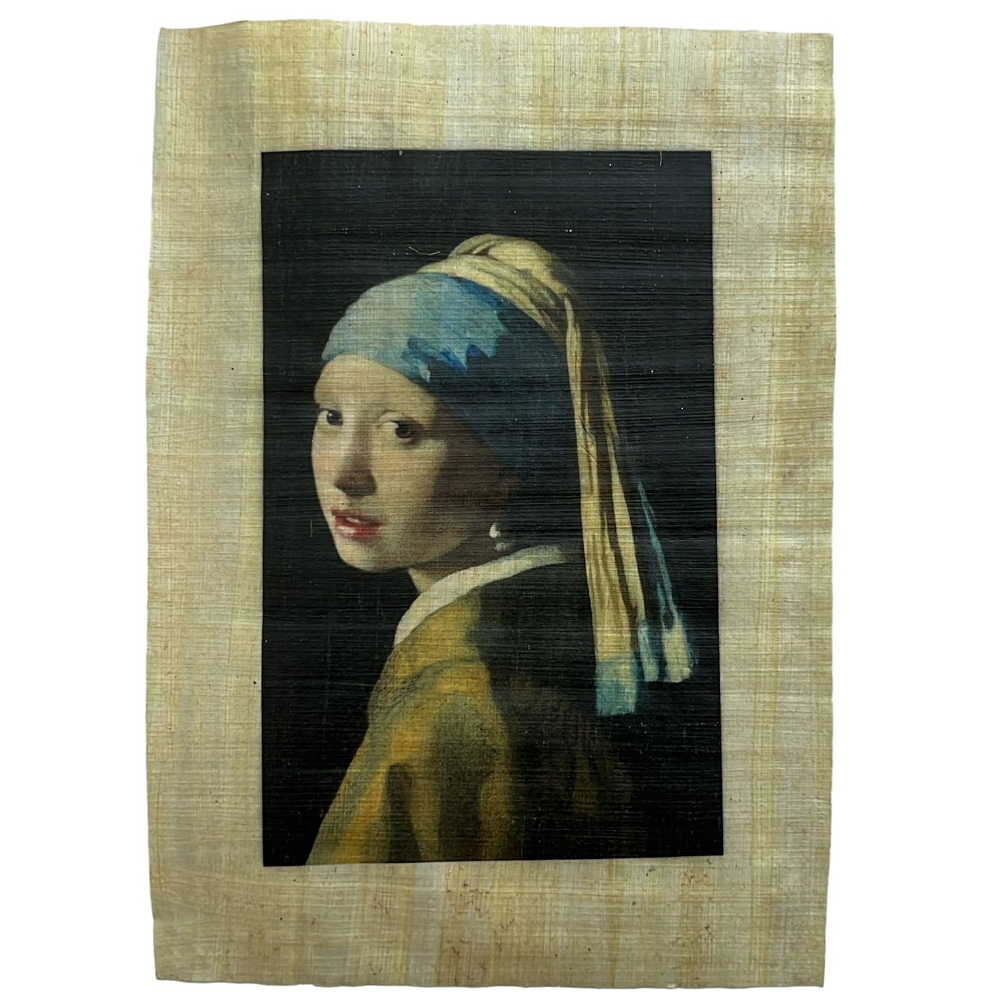 Girl with a Pearl Earring, Johannes Vermeer - Printings on Egyptian Papyrus Using Special Techniques in Egypt - Office Decoration