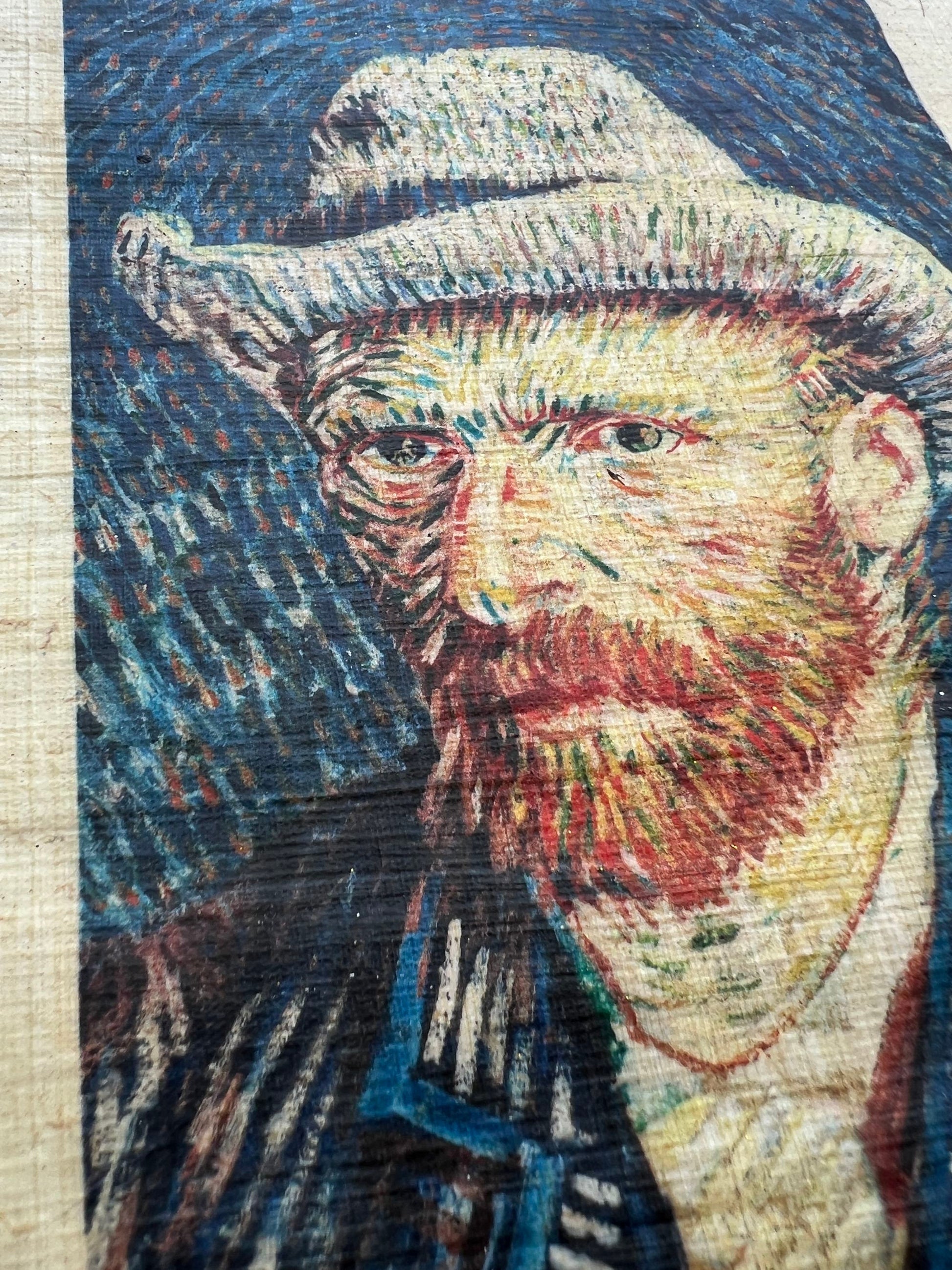 Vincent van Gogh, Self-Portrait with Grey Felt Hat, 1887 Printing on Egyptian Papyrus