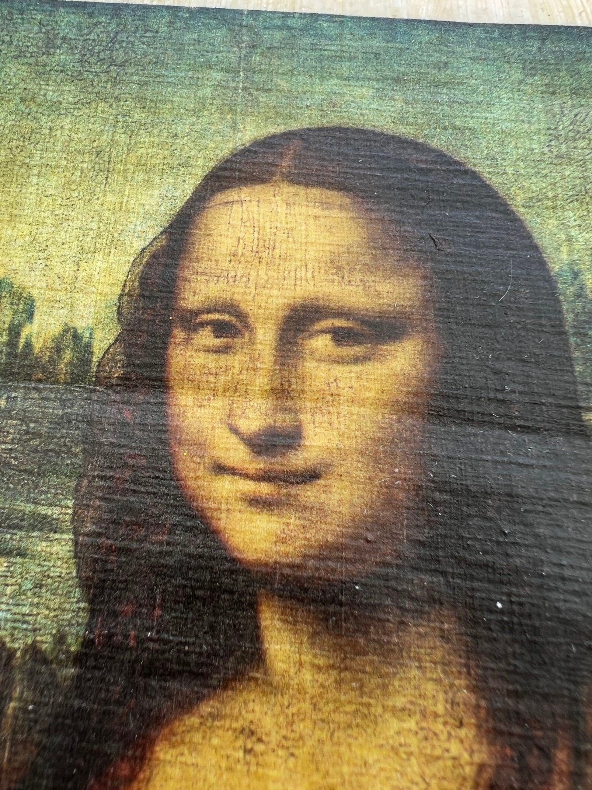 Mona Lisa Del Giocondo Printing on Original Egyptian Authentic Papyrus Paper, Painting by Italian Artist Leonardo da Vinci