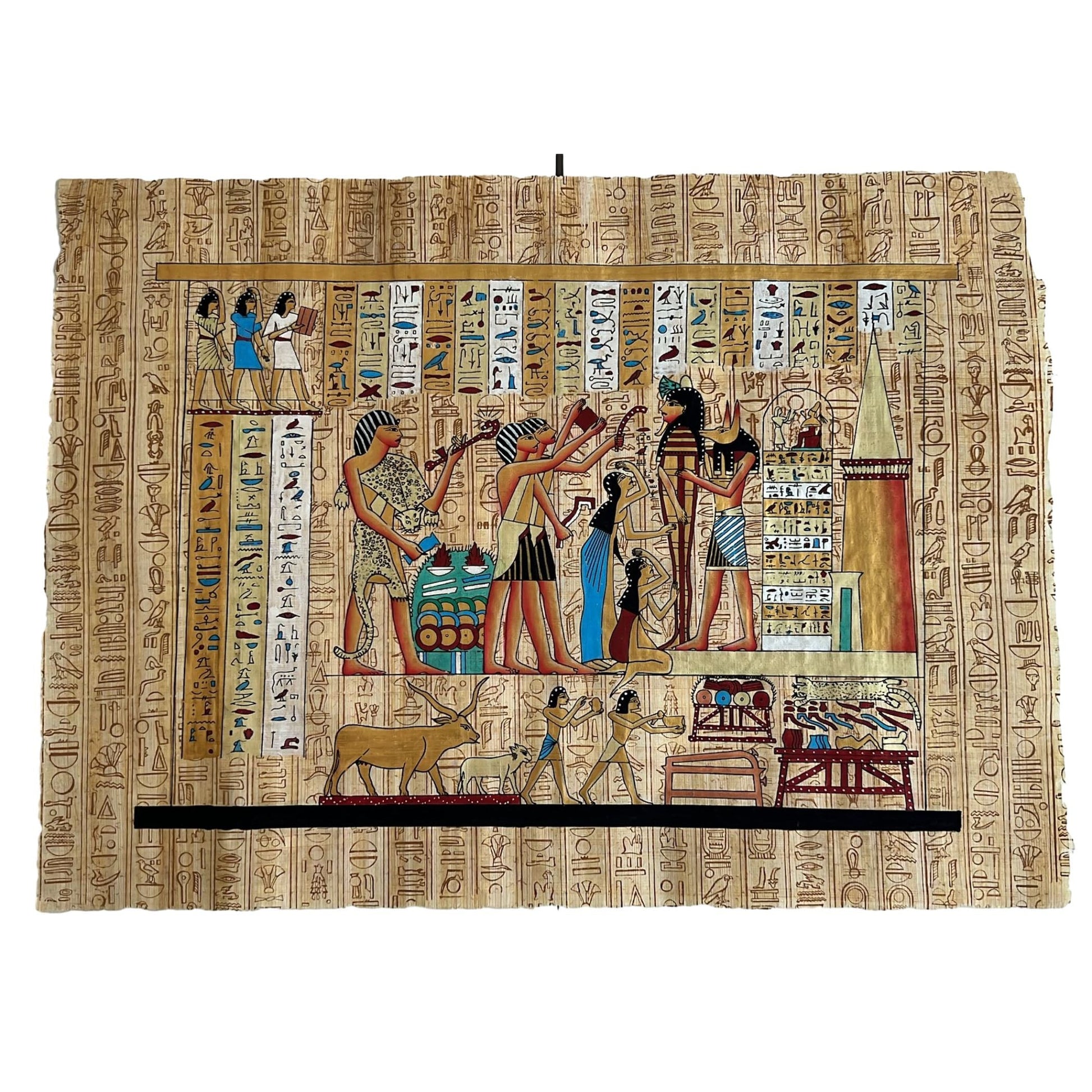 Opening of The Mouth Ceremony, Papyrus of Hunefer, Book of The Dead, Anubis Overseeing, Mummy, Mourning, Reanimation Rite