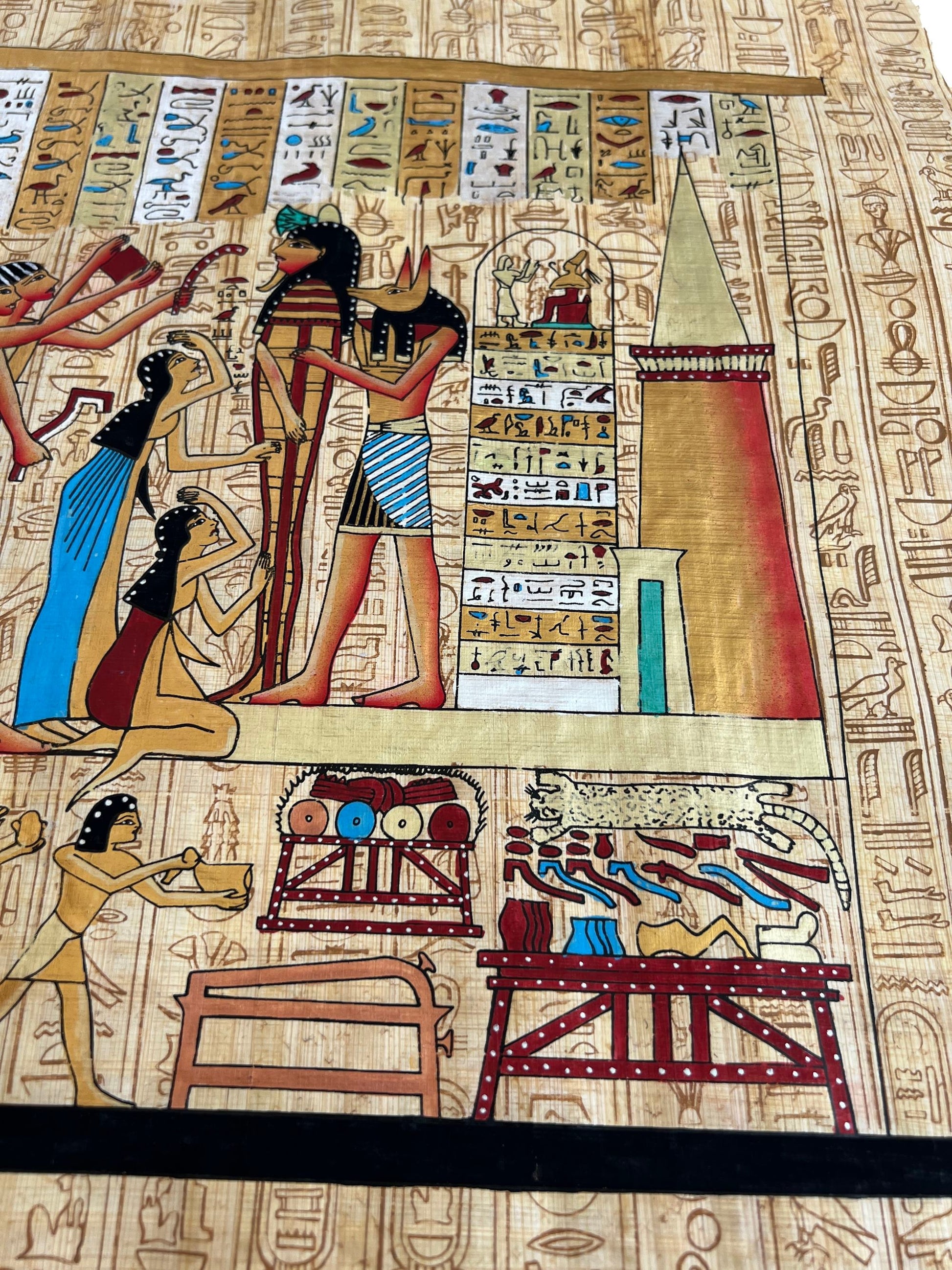 Opening of The Mouth Ceremony, Papyrus of Hunefer, Book of The Dead, Anubis Overseeing, Mummy, Mourning, Reanimation Rite