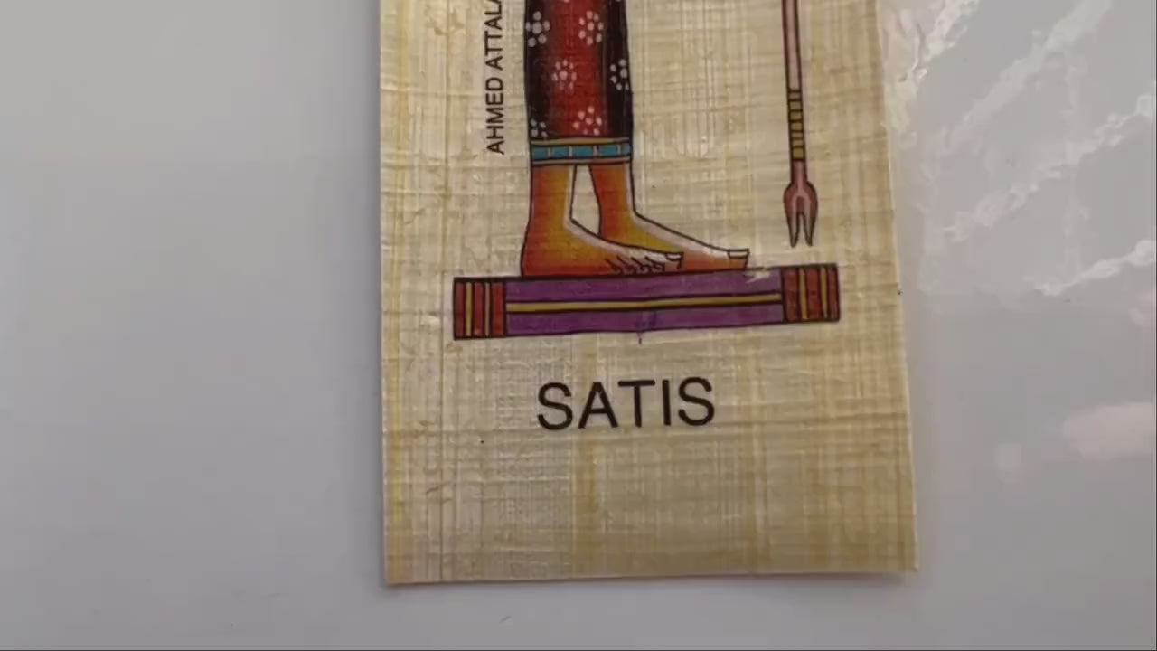 SATIS Bookmark • The Archer Goddess of the Nile Cataracts • Papyrus Paper • Egypt Papyrus Bookmarks History Educational •Free Shipping