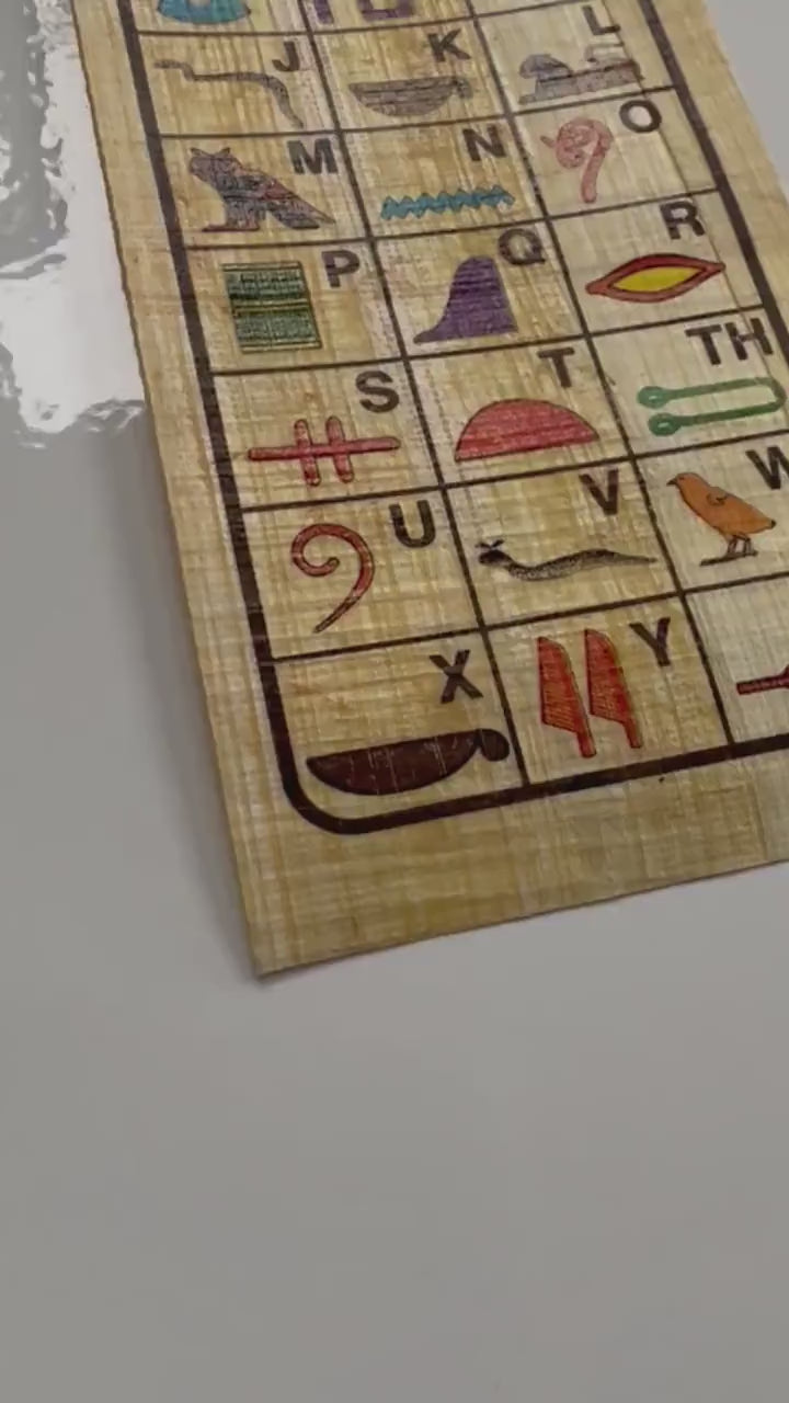 Hieroglyphs Paper • King Tut Ankh Amoun • Hieroglyphic Alphabet • Egyptian Papyrus Bookmark History Educational • Free Shipping