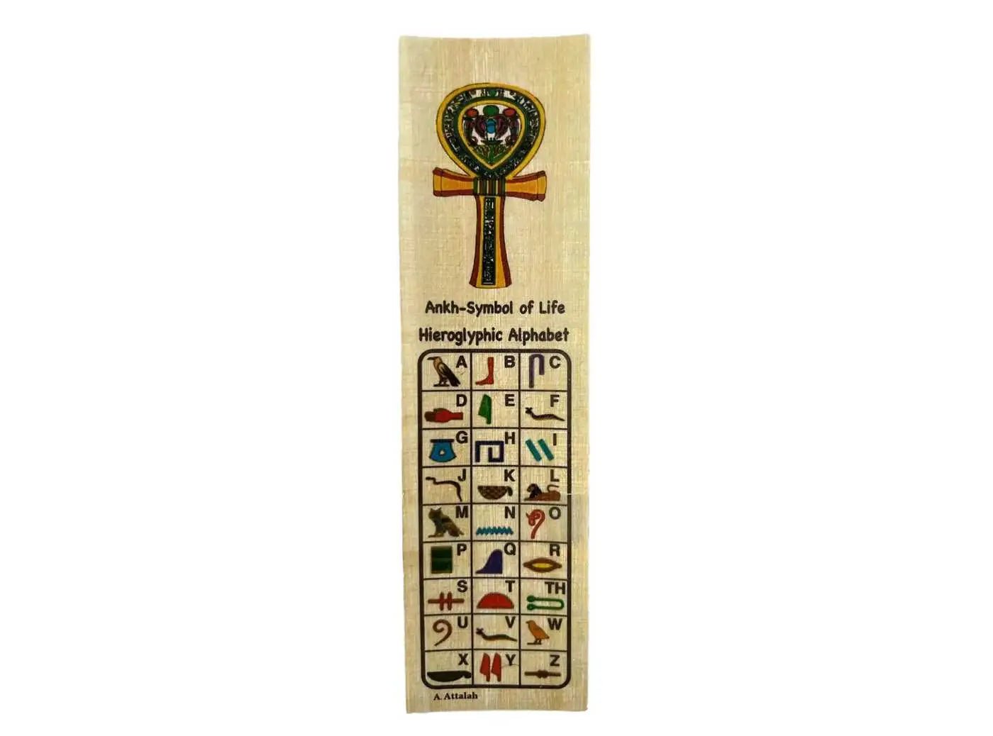 Ankh Symbol of Life - Egyptian Hieroglyphs - Egyptian Papyrus Bookmark History Educational - Egypt Papyrus Painting