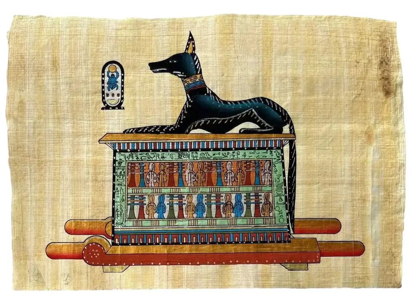 Anubis the God of Dead Egypt Gods Papyrus - Handmade In Egypt With Authentic Papyrus Leaves - Egypt Decor