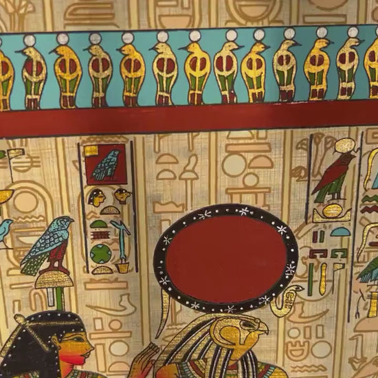 God Horus • God of Power and Protection • Goddess Hathore • Papyrus Hieroglyphs Paper • Unique Design • Egypt Decor