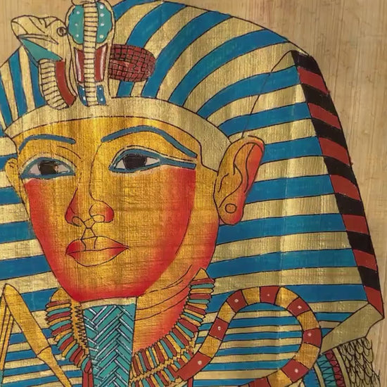 Ancient History • King Tut Tutankhamun • Papyrus Paper • Hand painted In Egypt With Authentic Papyrus Leaves • Egypt Decor • Egypt Papyrus