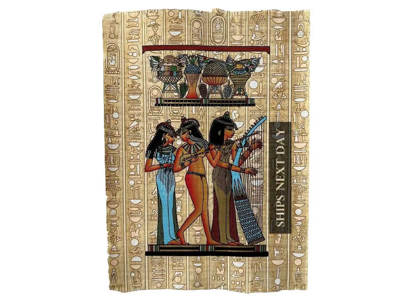 Egypt Art Musicians of Amun - Gift for Music Lovers - Bedroom Wall Art - Authentic Hand Painted