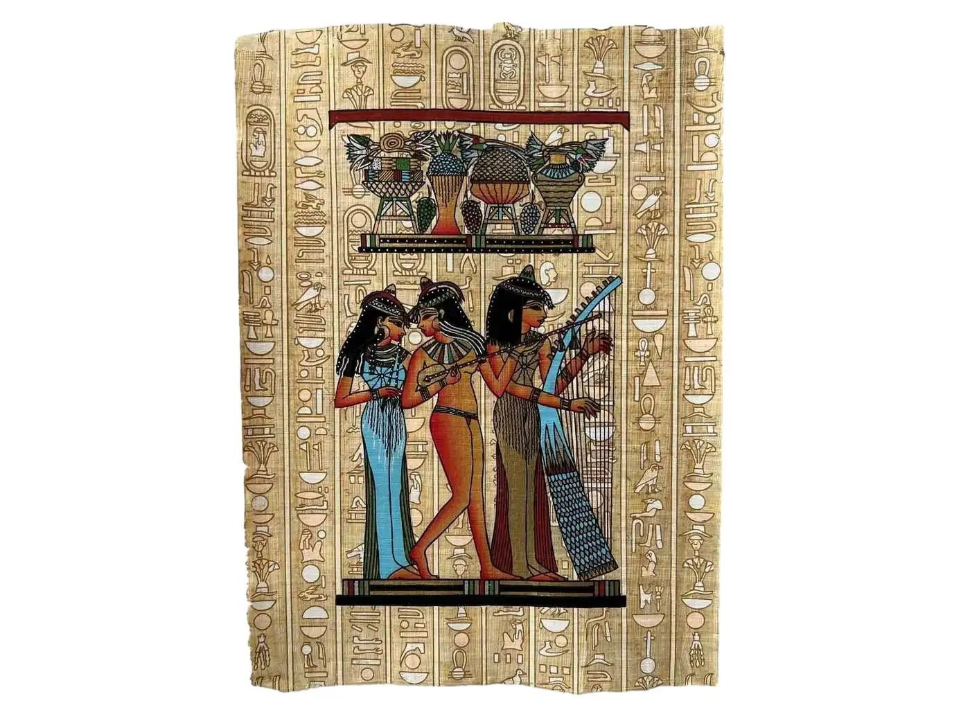 Egypt Art Musicians of Amun - Gift for Music Lovers - Bedroom Wall Art - Authentic Hand Painted