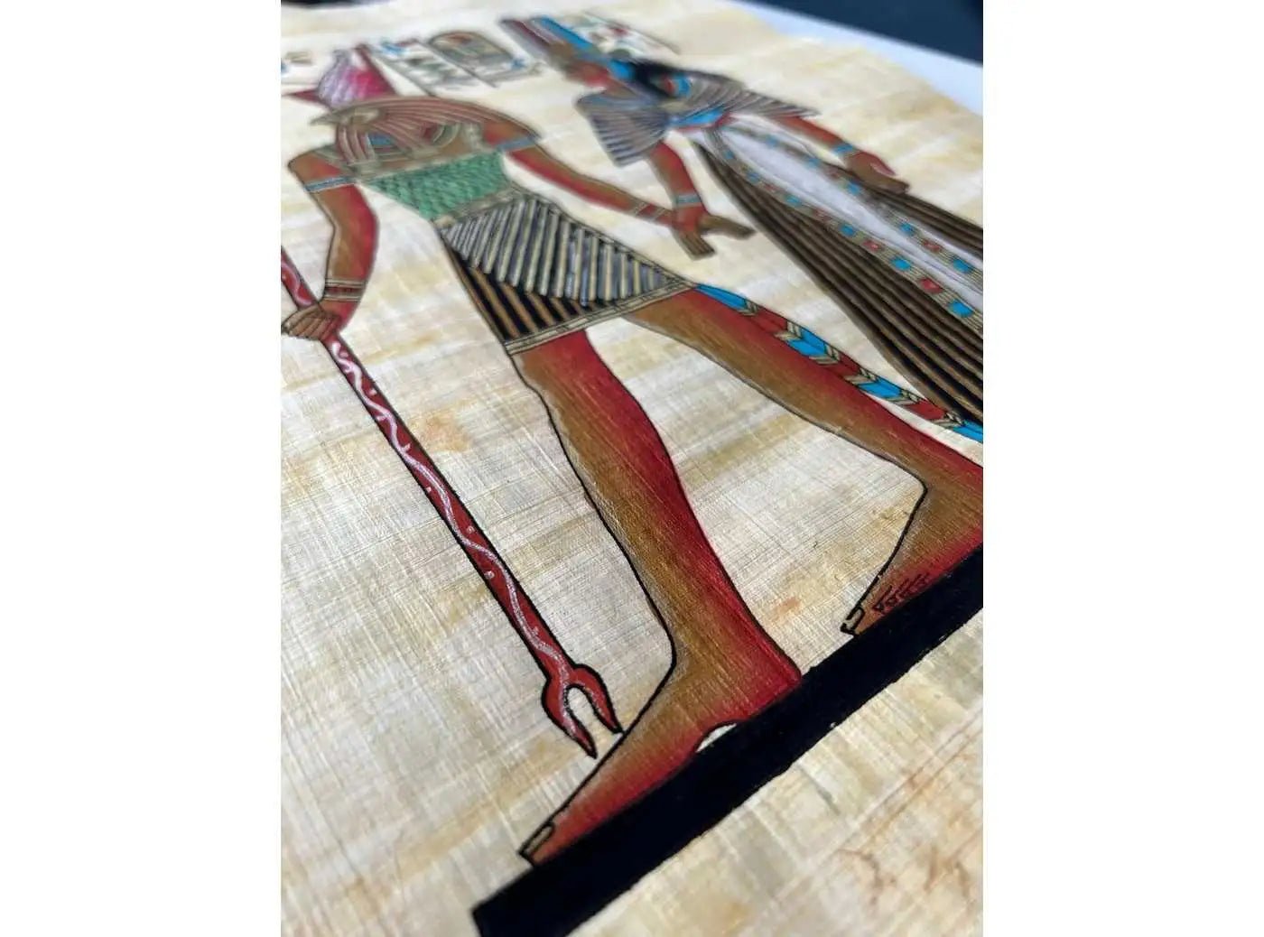 Egypt Gods Paper - Queen Nefertari and Goddess Isis Sacred Ritual • Authentic Papyrus Art of Ancient Egypt • Egypt Decor