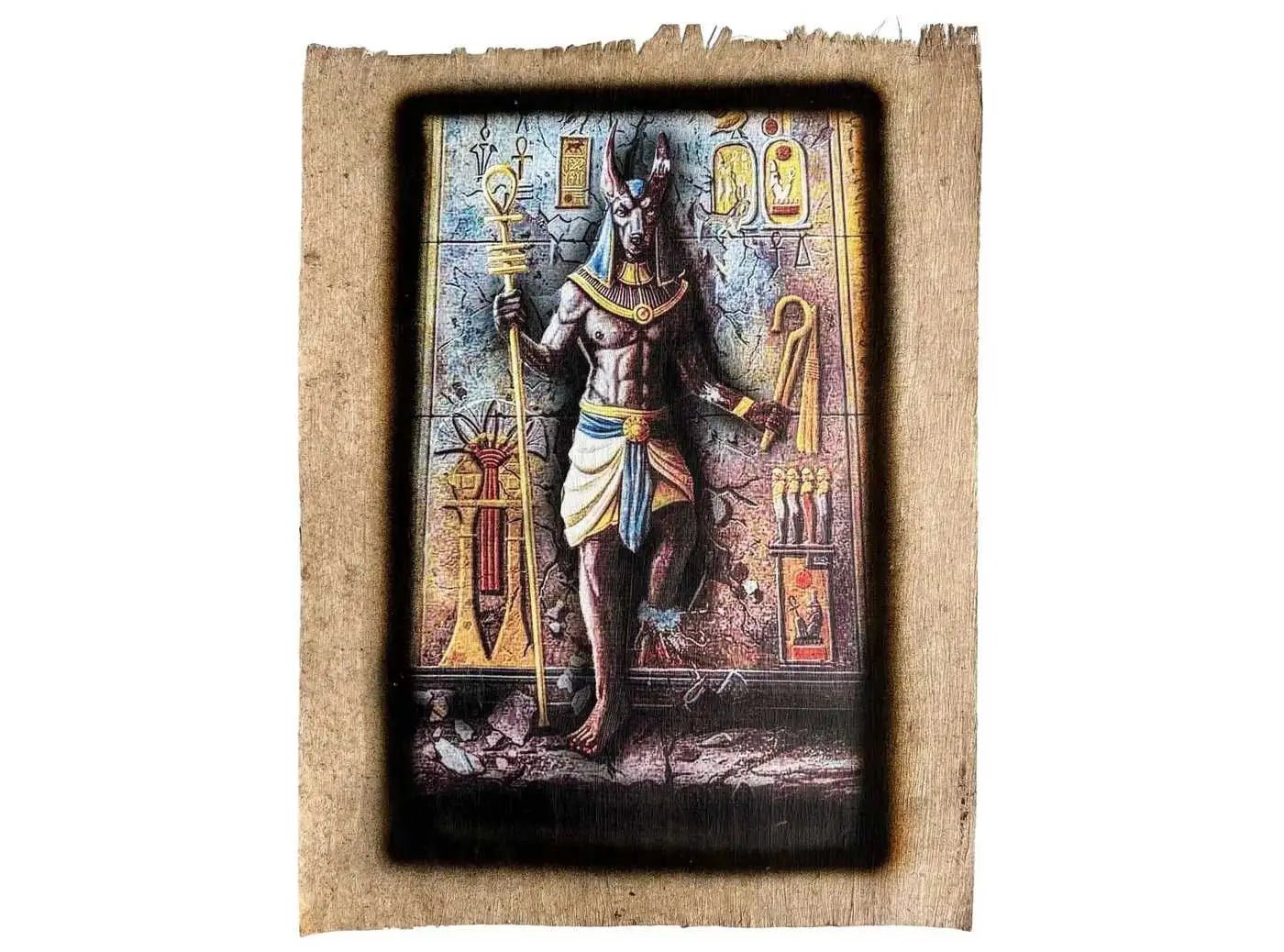Egypt Papyrus - Anubis Guardian of The Underworld - Wall Decor Ancient Egyptian Egyptian god of death
