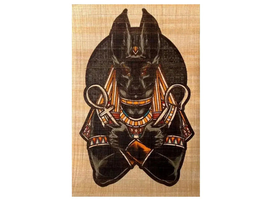 Egyptian Anubis Vector and Illustration Printing on Egyptian Papyrus Paper - Gift for Anubis Lovers