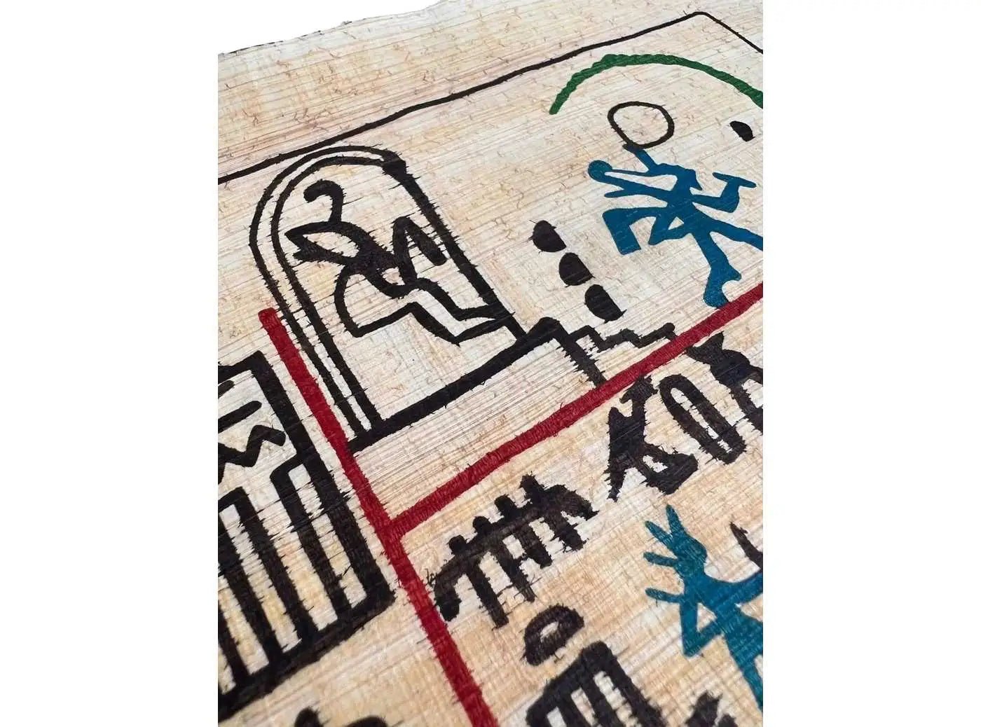 Egyptian Hieroglyphs Symbols - Vintage Printing on Egyptian Authentic Papyrus Paper