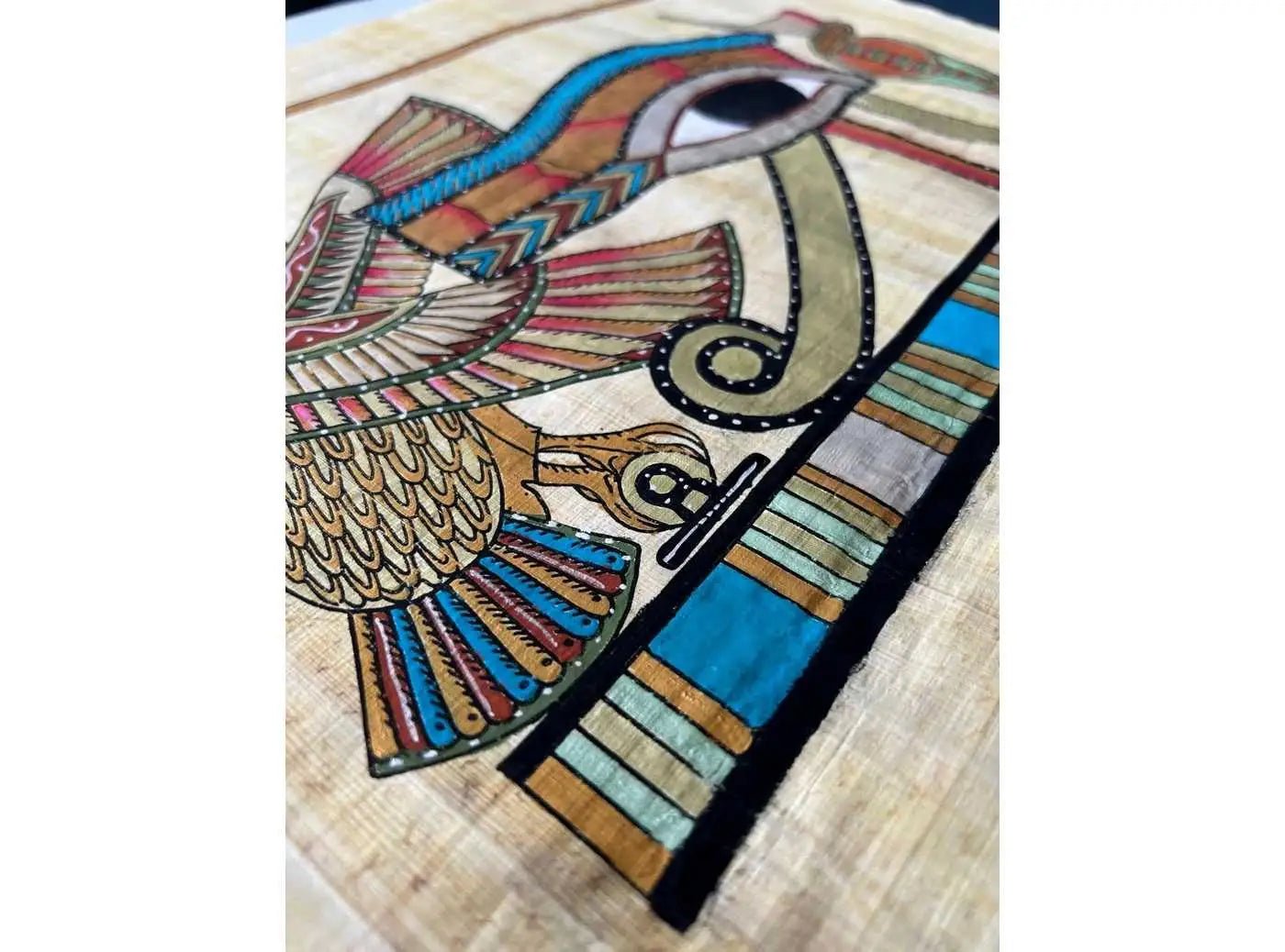 Eye Of Horus - Papyrus Painting - Authentic Papyrus Art of Ancient Egypt - Egypt Decor - V2