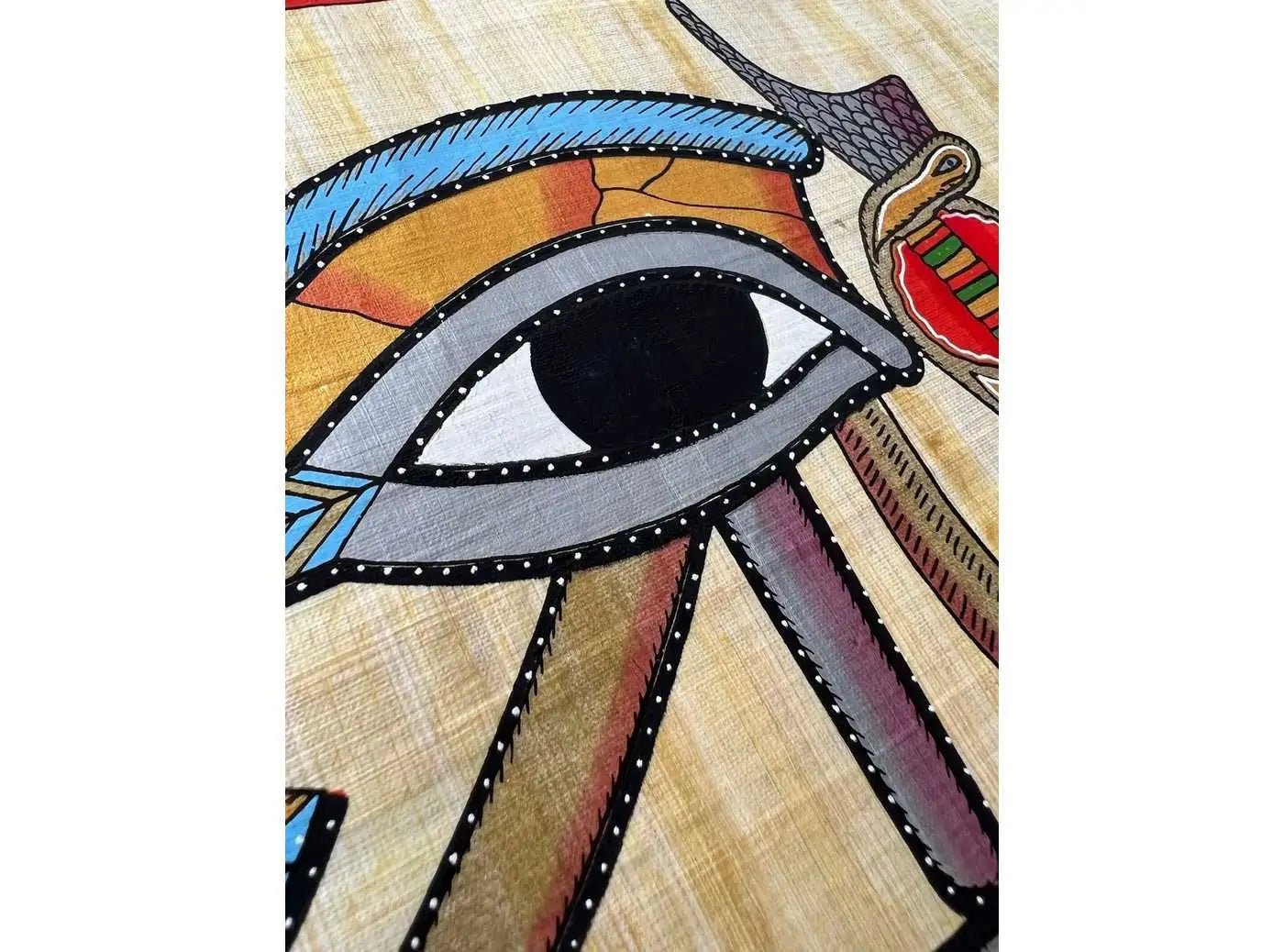Eye of Horus - Symbol of Protection - Well Being Restoration Egyptian Authentic Original Hand Painted Painting Papyrus V1