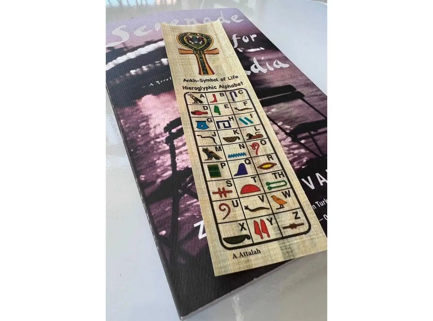 Hieroglyphs Paper - Akhenaton - Hieroglyphic Alphabet - Egyptian Papyrus Bookmark History Educational