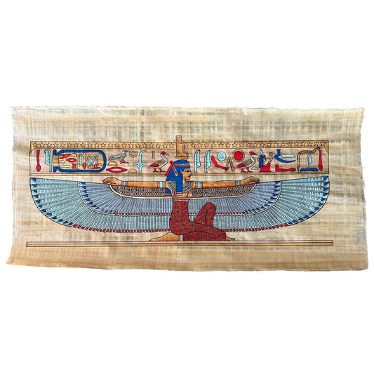 Winged Isis Egyptian Goddess of Magic Kneeling Papyrus