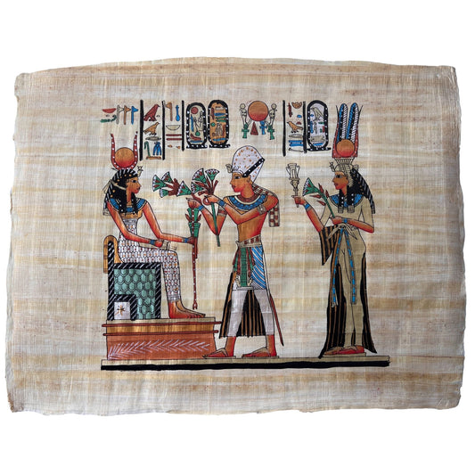 Ramses II and Nefertari Offering Flowers to Hathor