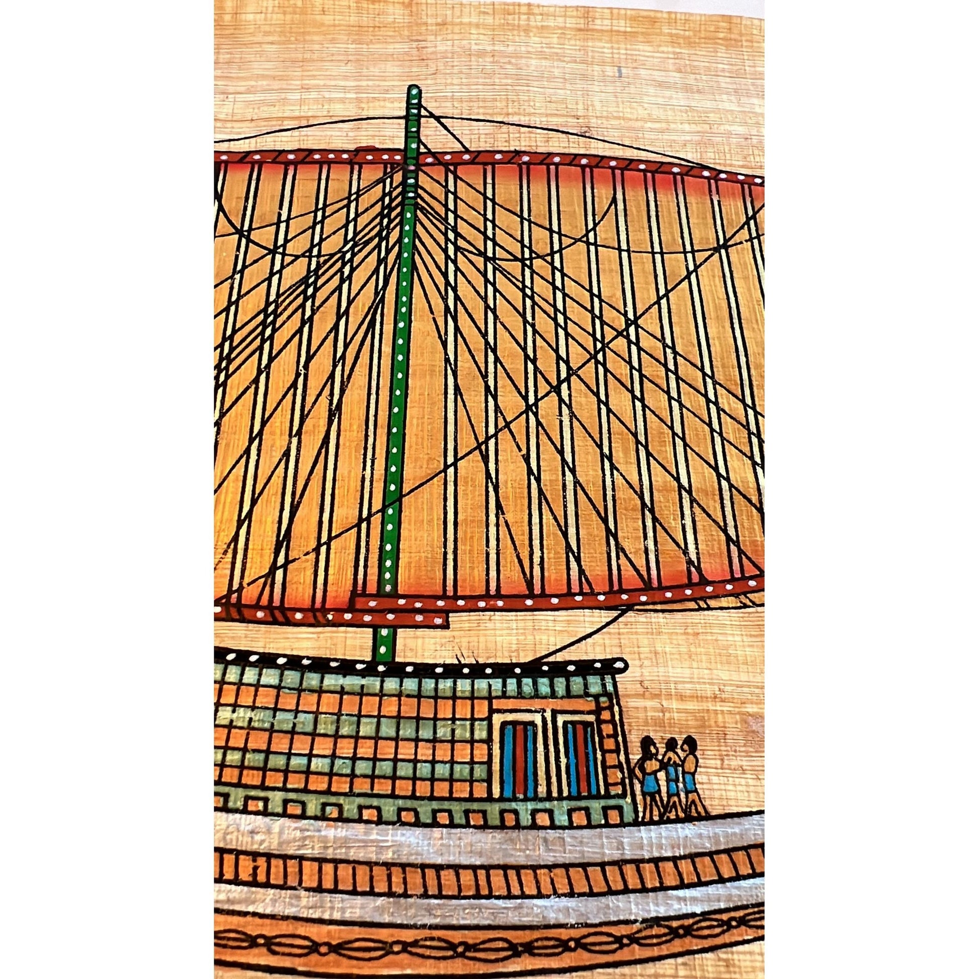 Sailing Boat of Ancient Egyptian, Egypt Papyrus Art Wall Decor
