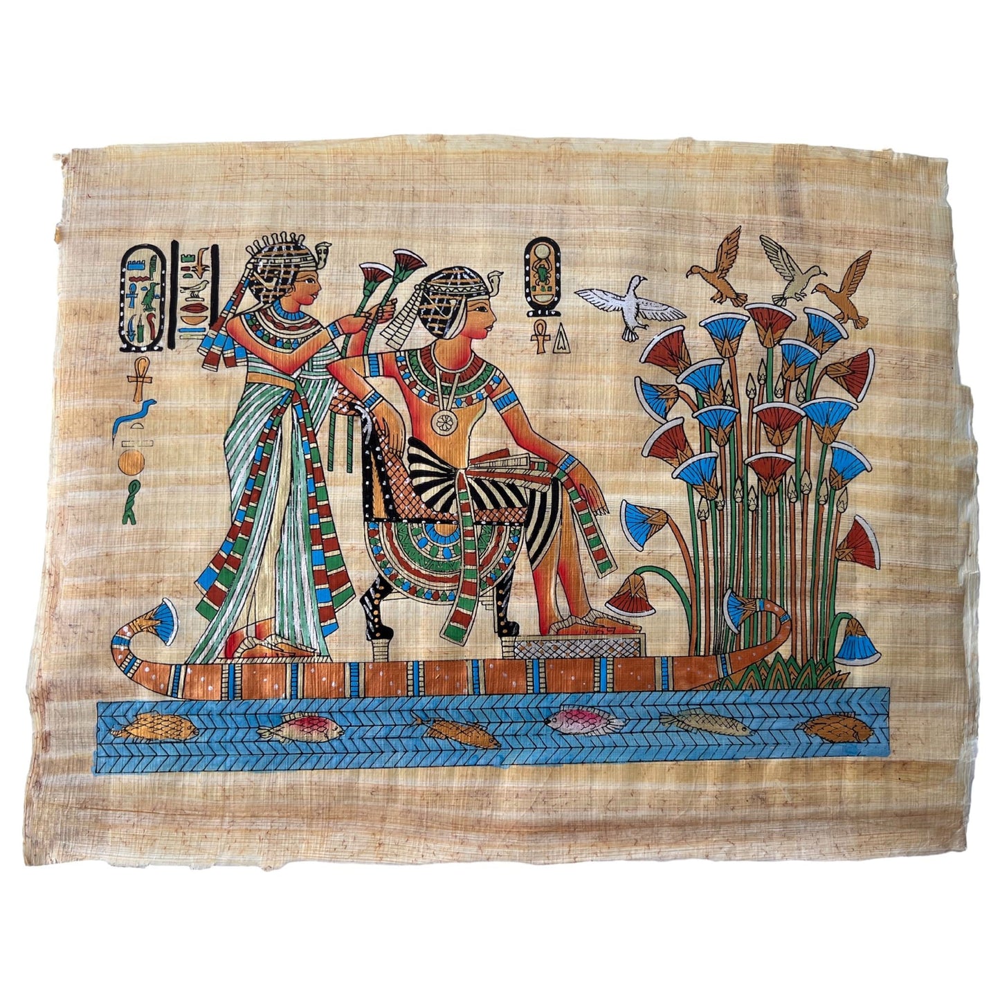 Boat Cruising the Nile Papyrus Art