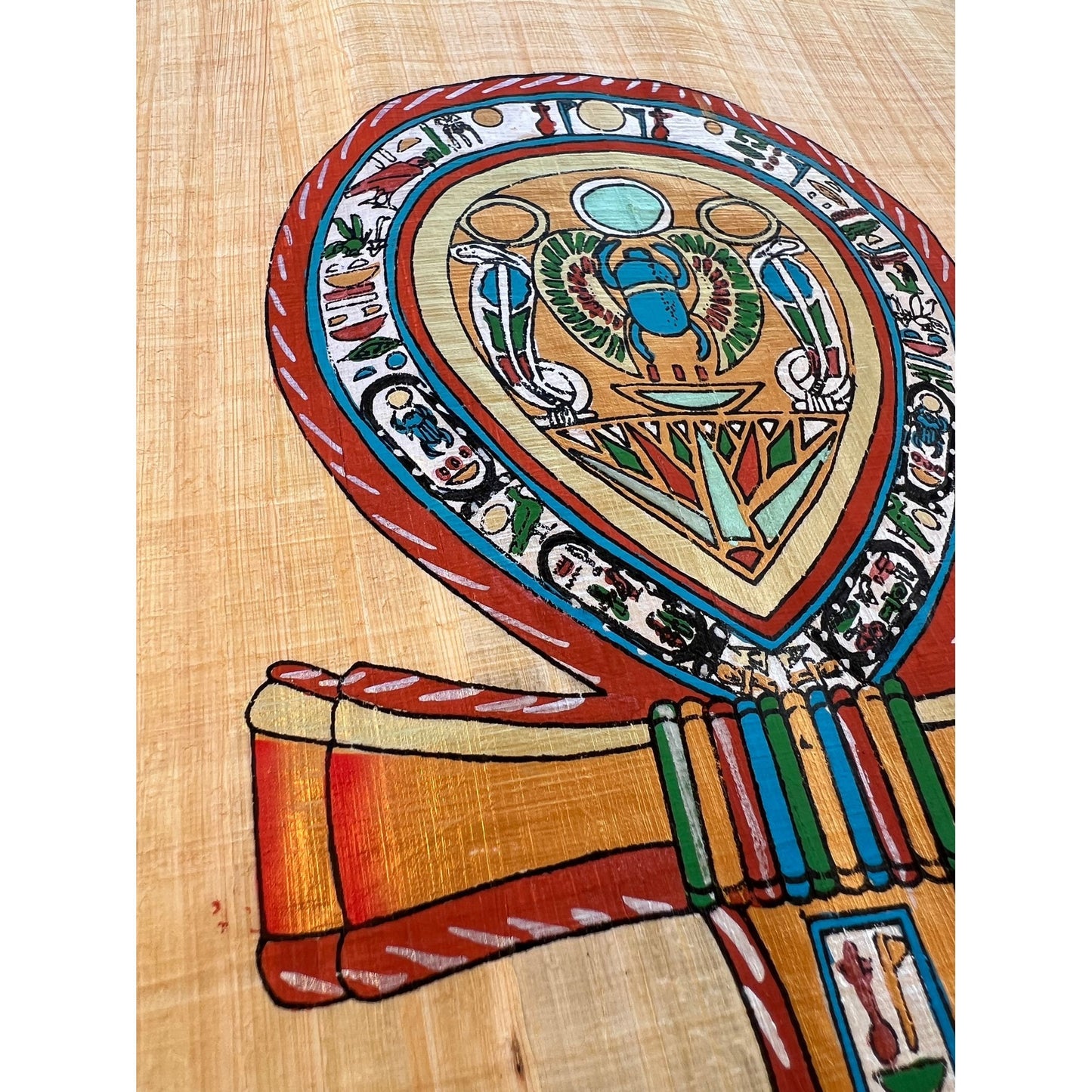 Papyrus Painting Egyptian Ankh
