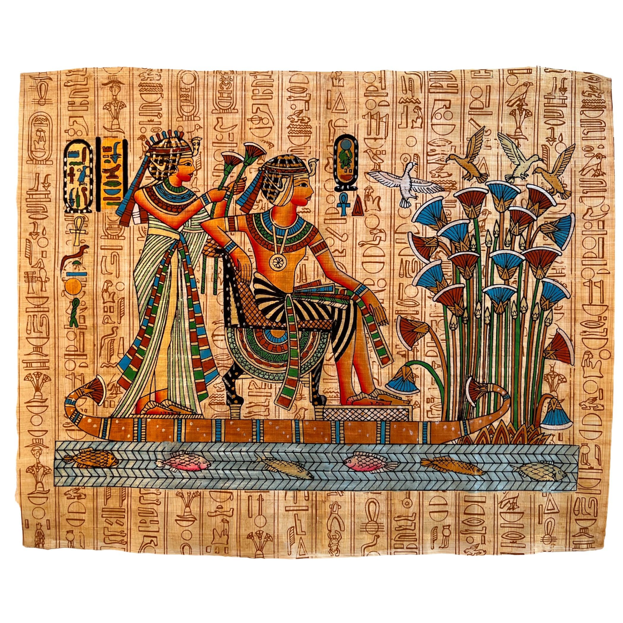 Queen of the outlets Nile Egyptian papyrus framed artwork