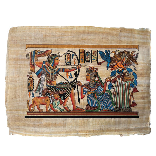 King Tutankhamun with Queen Ankhesenamun Royal Hunting Scene