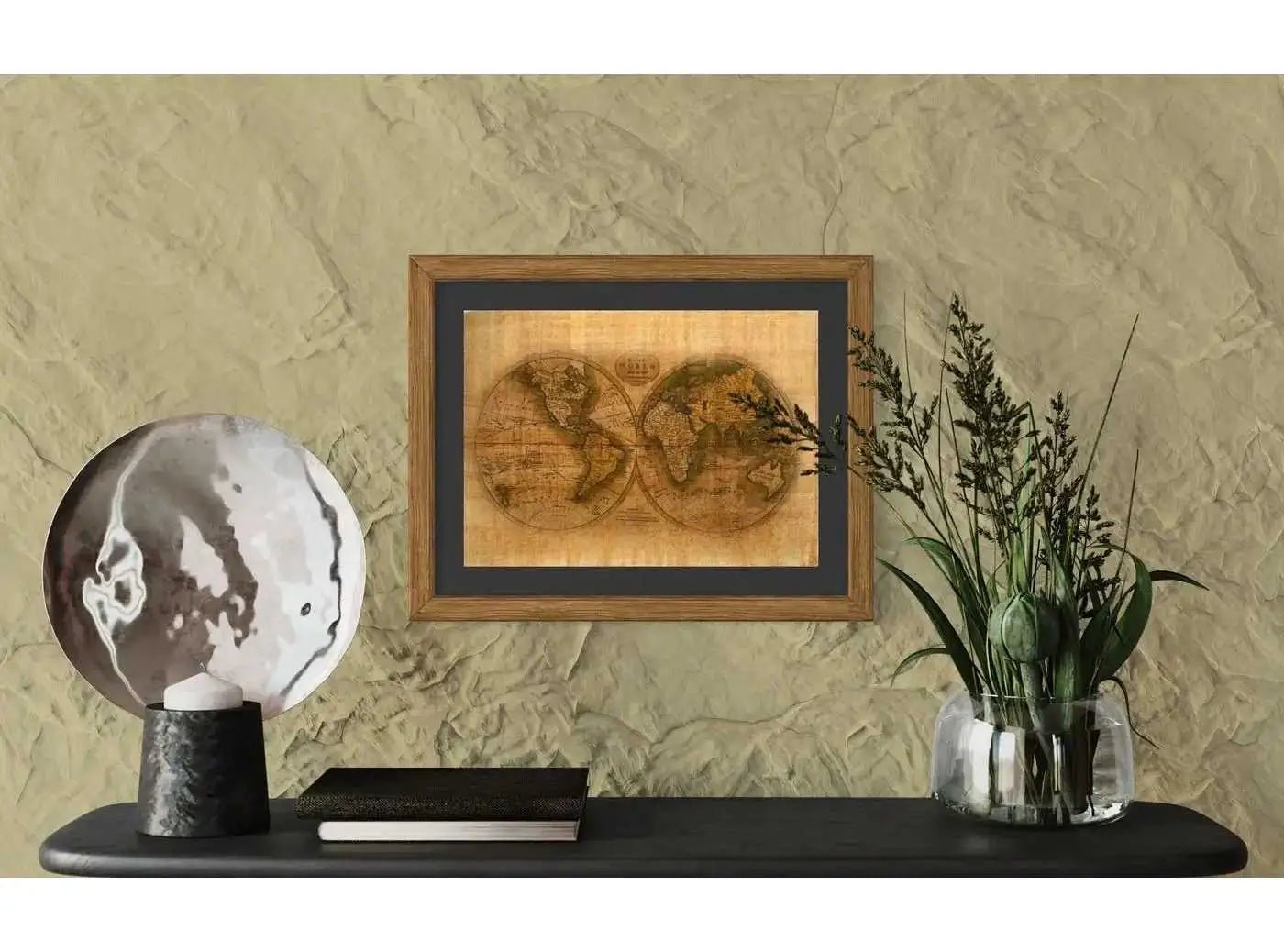 Map of The World - Vintage Printing on Egyptian Papyrus -Gift for Ancient World Map Lovers