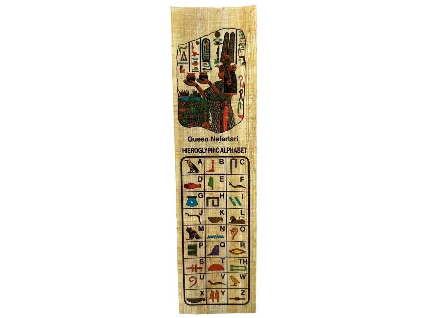 Queen Nefertari - Hieroglyphic Alphabet • Egyptian Papyrus Bookmark History Educational