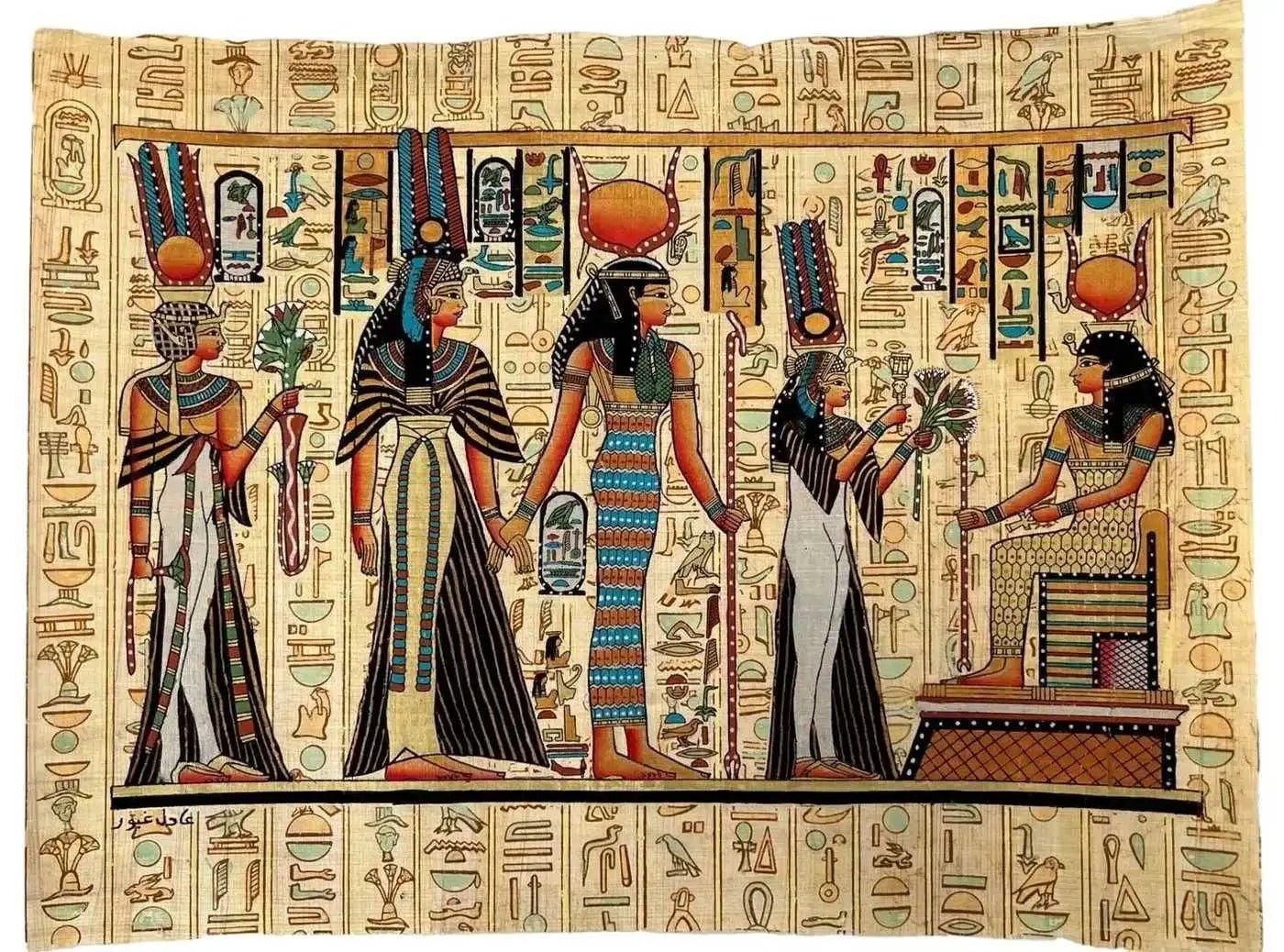 Queen Nefertari Making An Offering of Lotus Flowers to The Goddess Isis Egypt Goddess