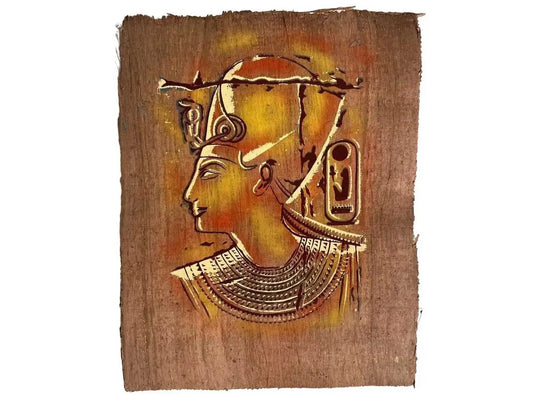 Queen Nefertiti Vintage Painting Papyrus - Egyptian Authentic Papyrus