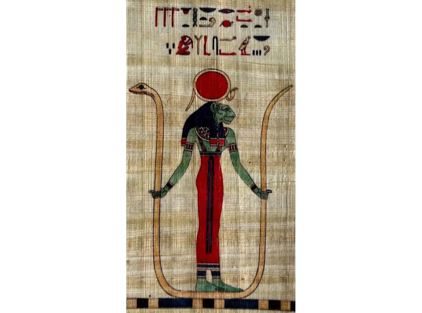 Sakhmet Illustration from Pantheon Egyptien Printing on Papyrus - Hieroglyphs Symbols - Sekhmet, Sekmet, Lioness