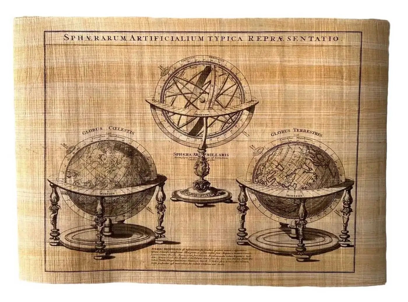 Sphaerarum Artificialium Typica Repraesentatio Printing on Egyptian Papyrus - Gift for Astronomy Fans