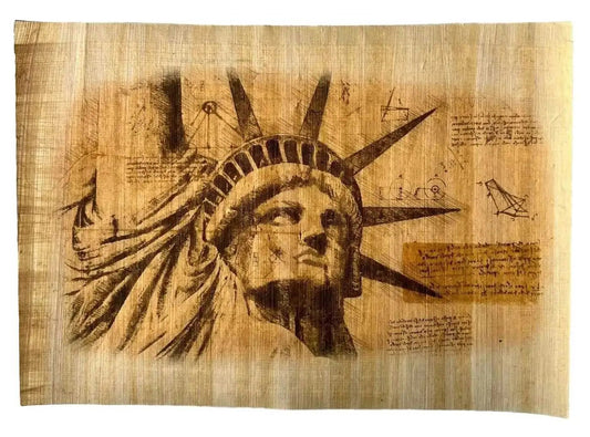 Statue of Liberty on Egyptian Papyrus - Statue of Liberty Prints Gift - Egypt Home Décor Papyri Art - Home & Office Decoration