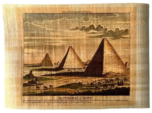 The Great Egyptian Pyramids Printing on Authentic Papyrus • Pyramids of Giza Cairo