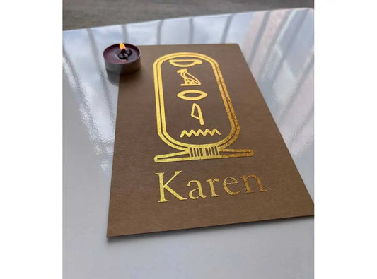 Your Name in Hieroglyphics Symbols on Cartouche - Kraft Paper-Textured Gold - Custom Made Personalized Decoration