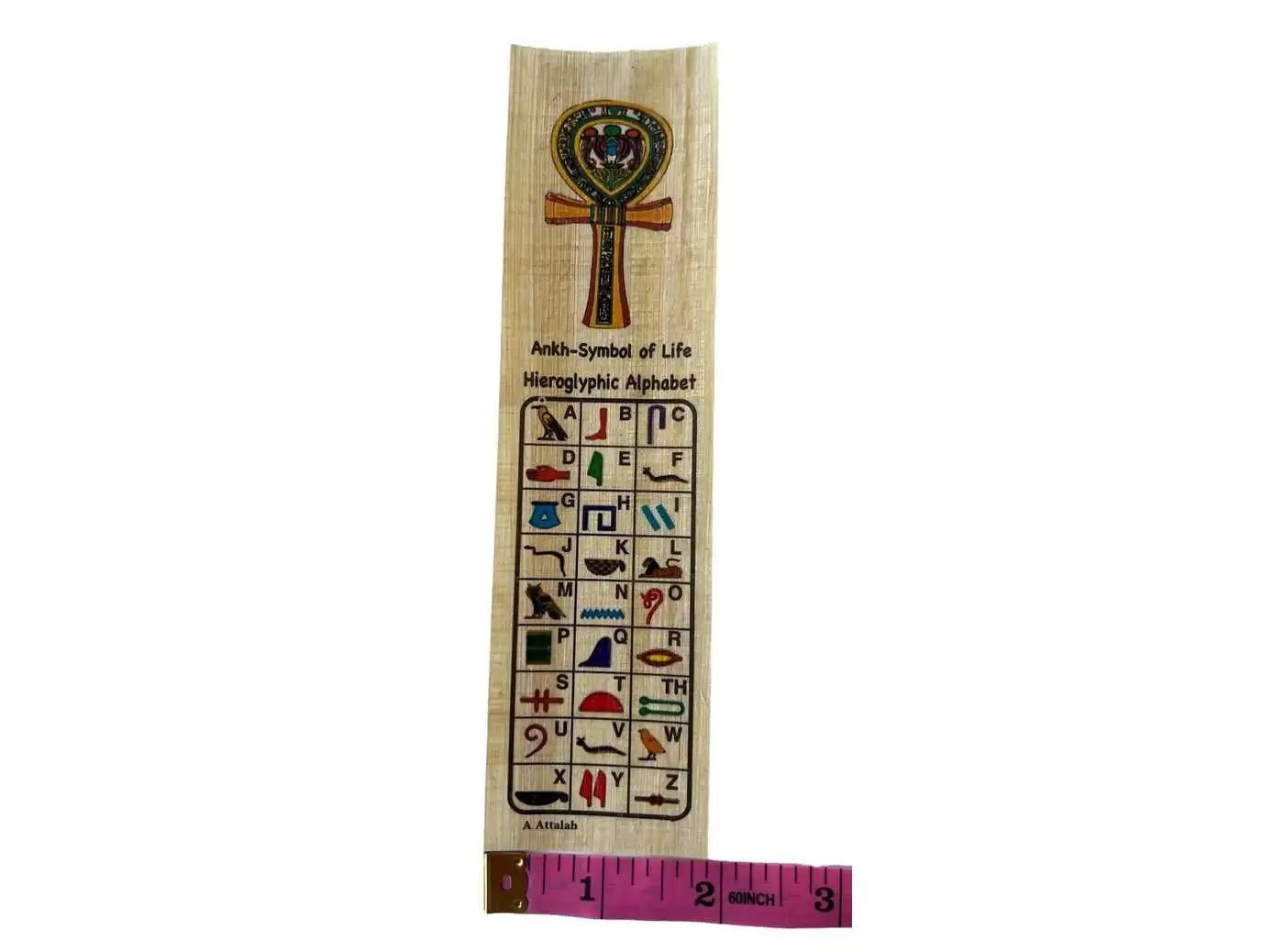 Zodiac - Hieroglyphic Alphabet Papyrus Paper - Egyptian Papyrus Bookmark History Educational