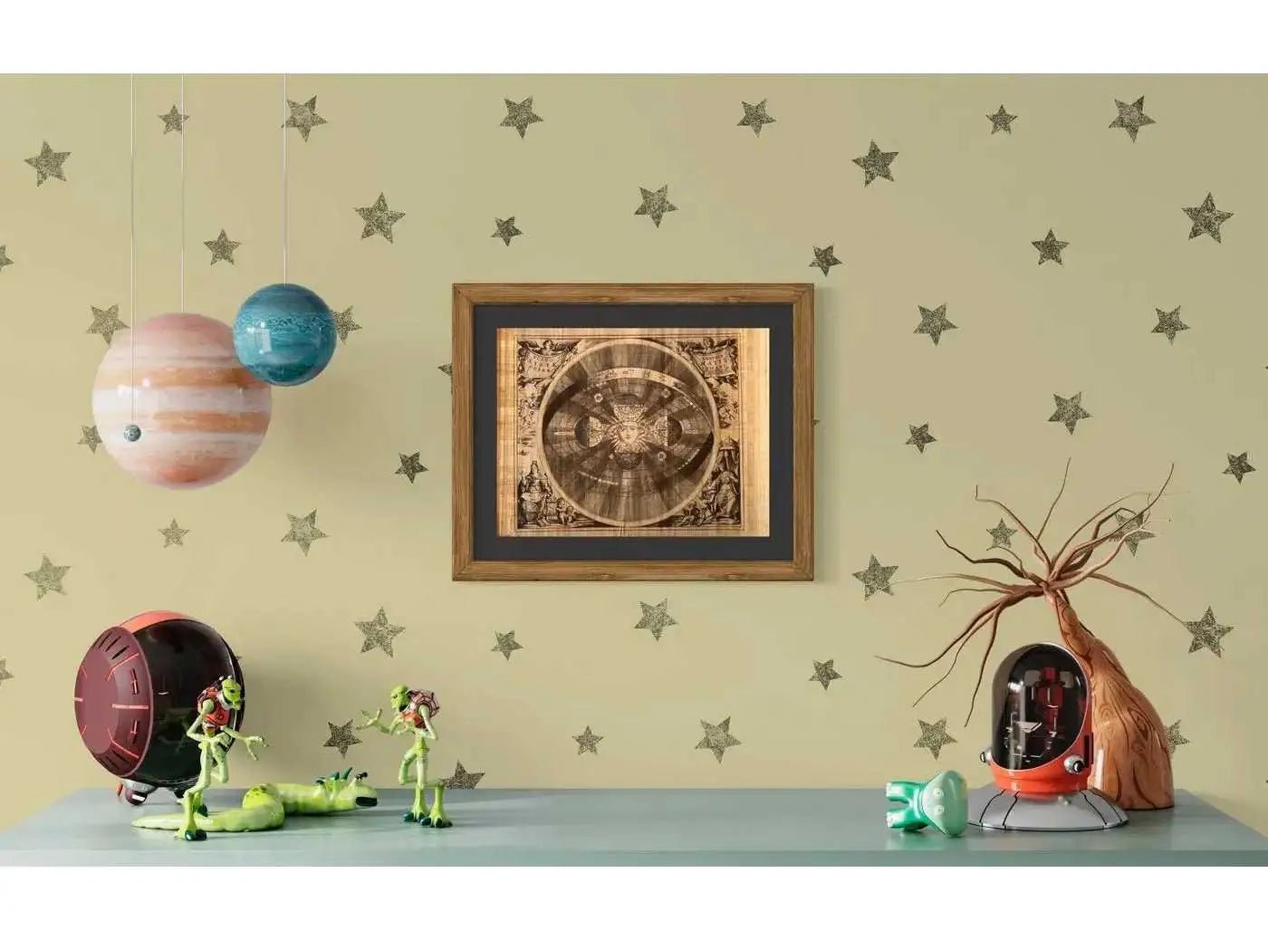 Zodiac Vs Et Sphara Stellar Pixar Immobilis Et Consistins Printing on Egyptian Papyrus - Gift for Astronomy Lovers